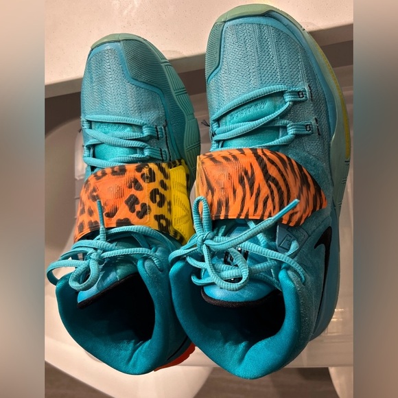 Nike Kyrie Turquoise and Orange Sneakers - Picture 5 of 14